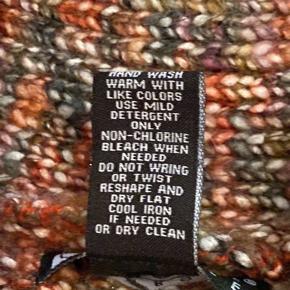 Carole Little Brown Multicolor One Button Wool Blend 3/4” Sleeve Cardigan Size M - Picture 9 of 9